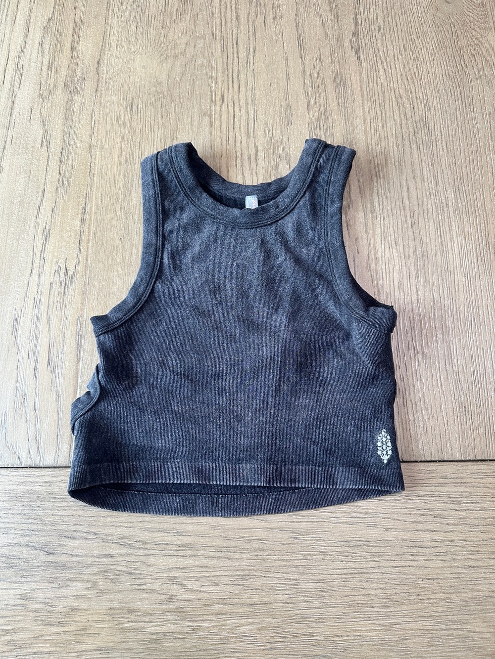 Free People Movement Cropped Tank Top with cut out back Size XS/S Charcoal Gray